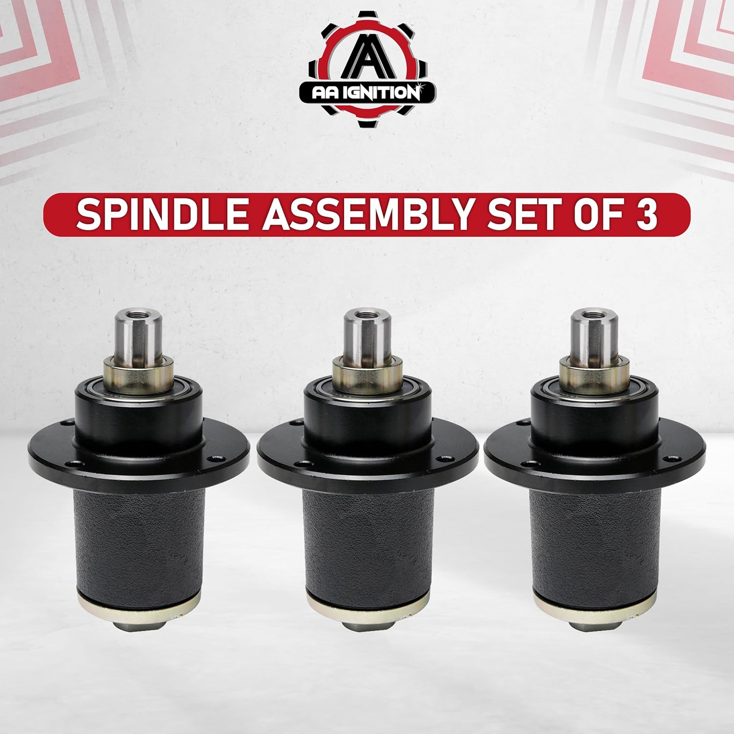 AA Ignition Lawnmower Deck Spindle Assembly 3-Pack Fits Bad Boy - CZT 42 Inch, ZT Elite 50" Deck, Pup 48 Inch & Lightning 52" Deck - 48, 50, 52, 60, 72 Inch Deck Zero Turn- 037-6015-50, 037400050
