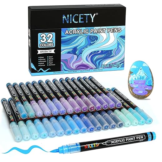 32 Feutres Acryliques Nicety (tons bleus-violet) divers coffrets disponibles