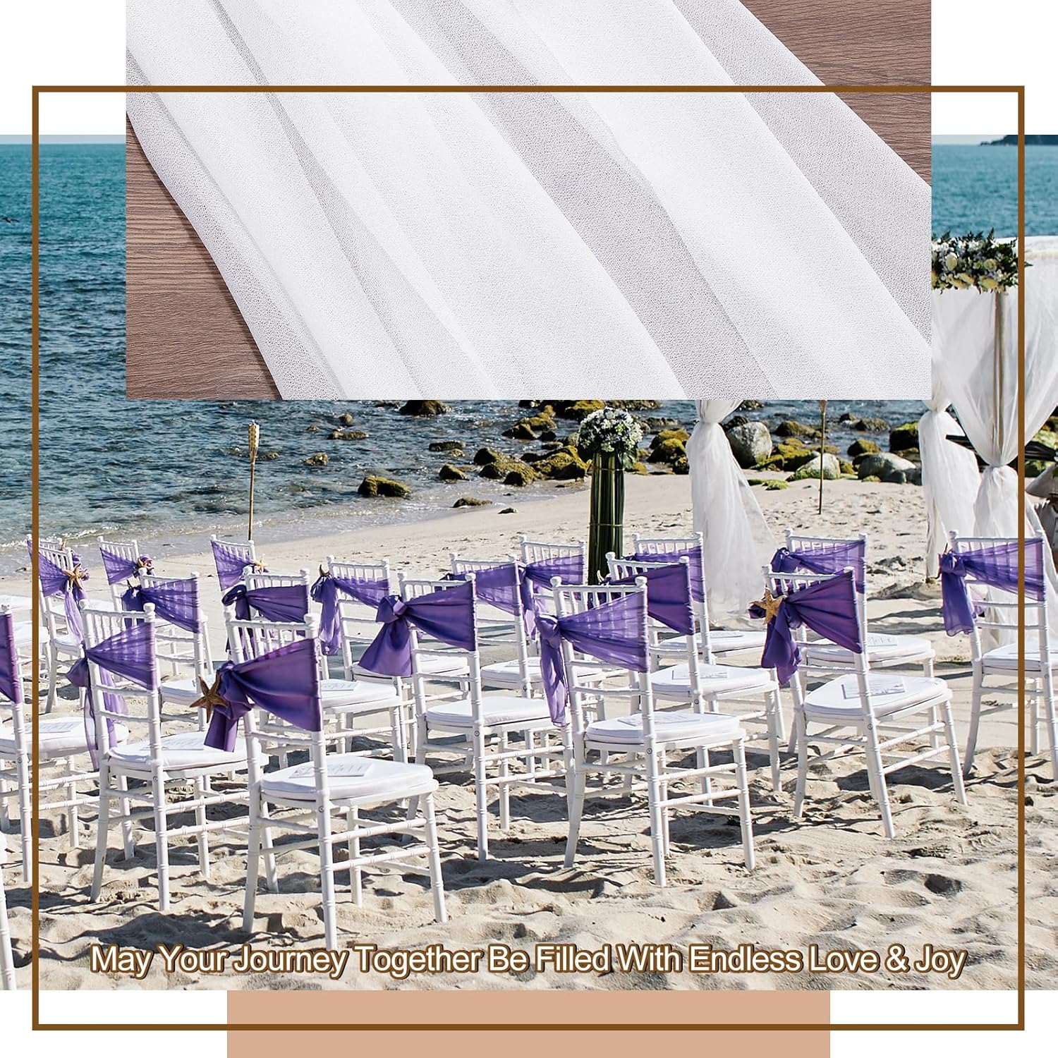 uxcell Wedding Chair Sash, 16 Packs Chiffon Wedding Chair Drapes 8ft x 10inch Chair Back Side Decorations for Wedding Party Chair Cover, White