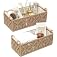 AlamCraft Macrame Storage Basket With Wooden Handles, Boho Hamper Tray Cotton Lined For Gifting Organizing Bedroom Living Roo