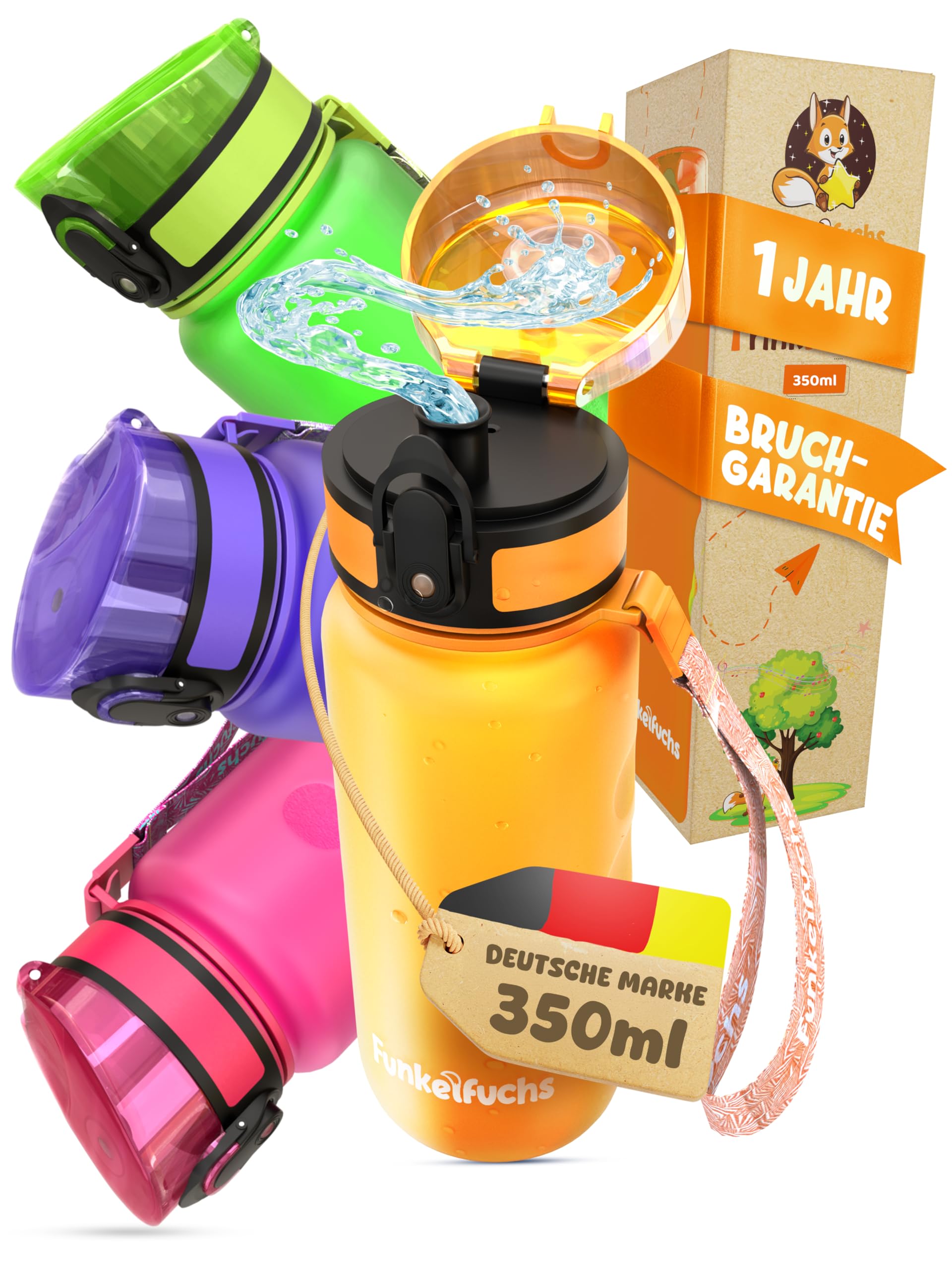 Funkelfuchs Drinking Bottle 350 ml, Orange โ image 1