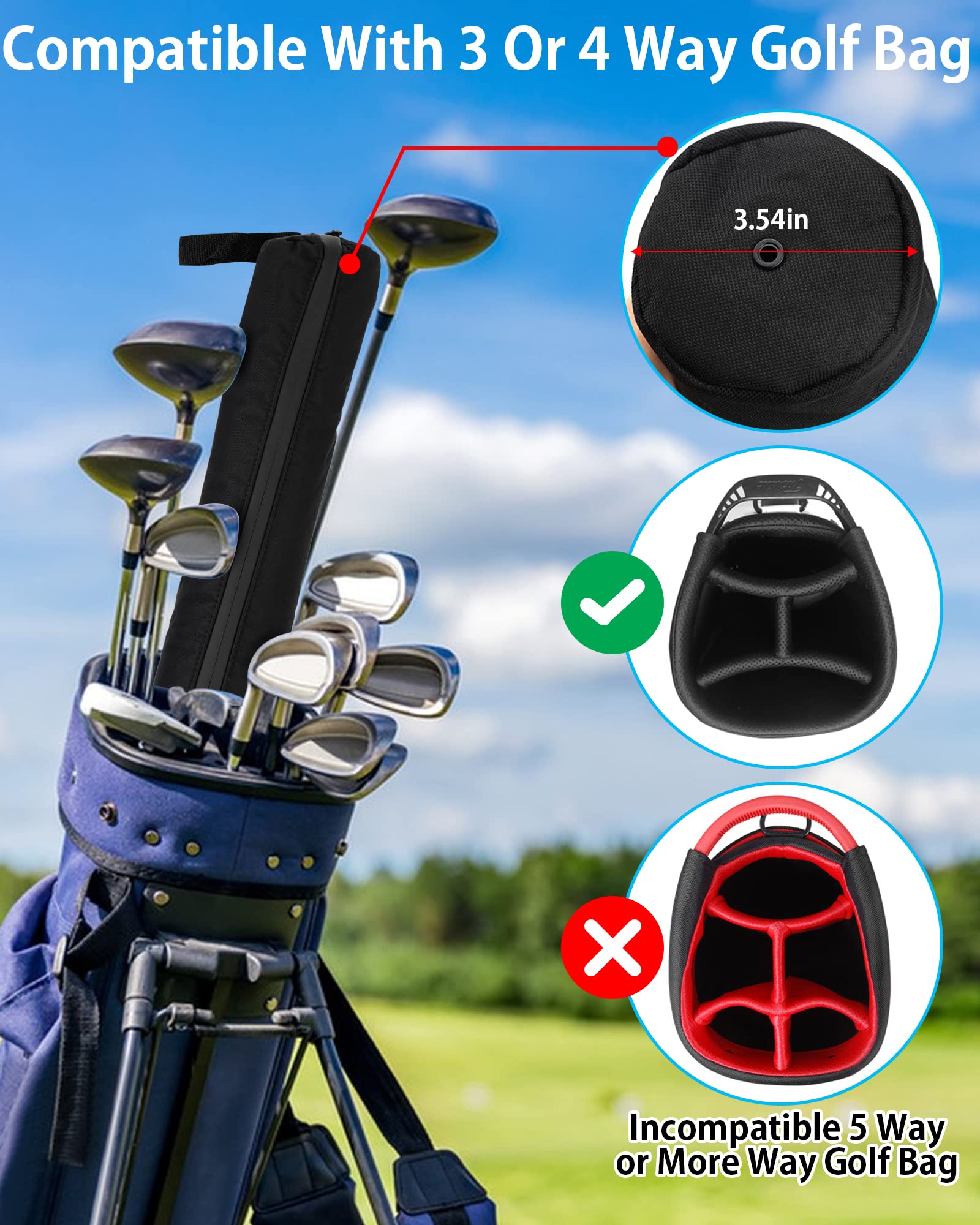 BIG TEETH 7-Can Golf Beer Holder Cooler Sleeve Isolato Bevande Cooler Tube Bag Storage Case con tracolla regolabile Chiusura a cerniera a prova di perdite