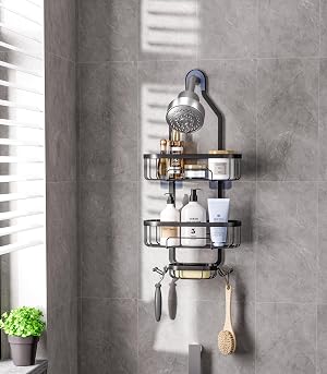 Ycpasta Shower Caddies Hanging Shower Caddy Bathroom Organizer No Drilling Inside Bath Shower Rack Shelves Over Shower Shelf