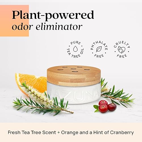 Miniatura 4 de Azuna Ambientador y eliminador de olores para olores fuertes  Kit de 4 habitaciones incluye (4) tarros de vidrio de lujo vacío y recambio de gel de