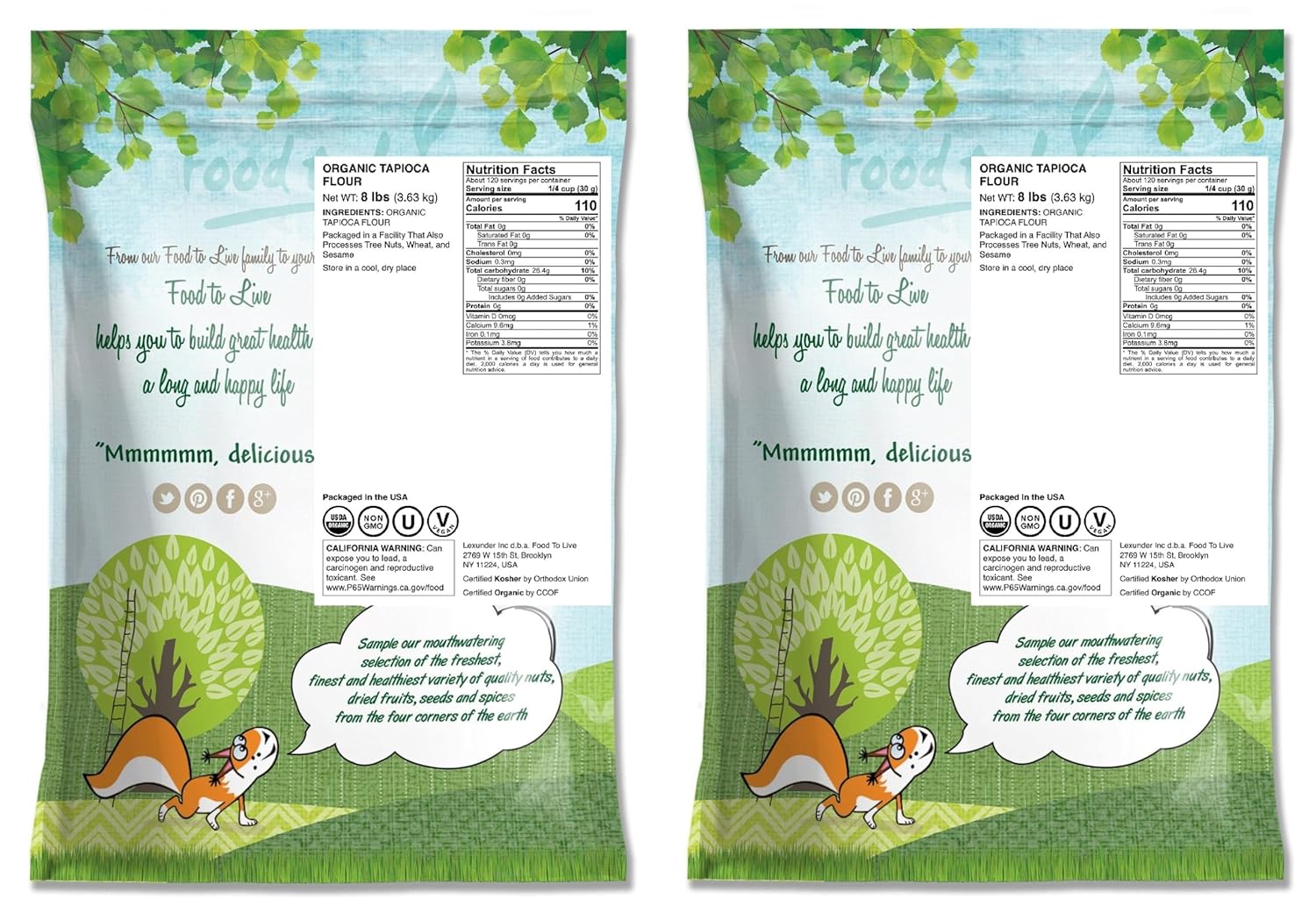 Food to Live Organic Tapioca Flour, 16 Pounds – Non-GMO Finely Ground Tapioca Starch. Wheat and Rice Flour Substitute. All Purpose Thickening Agent for Baking, Sauces & Gravies. Vegan, Bulk