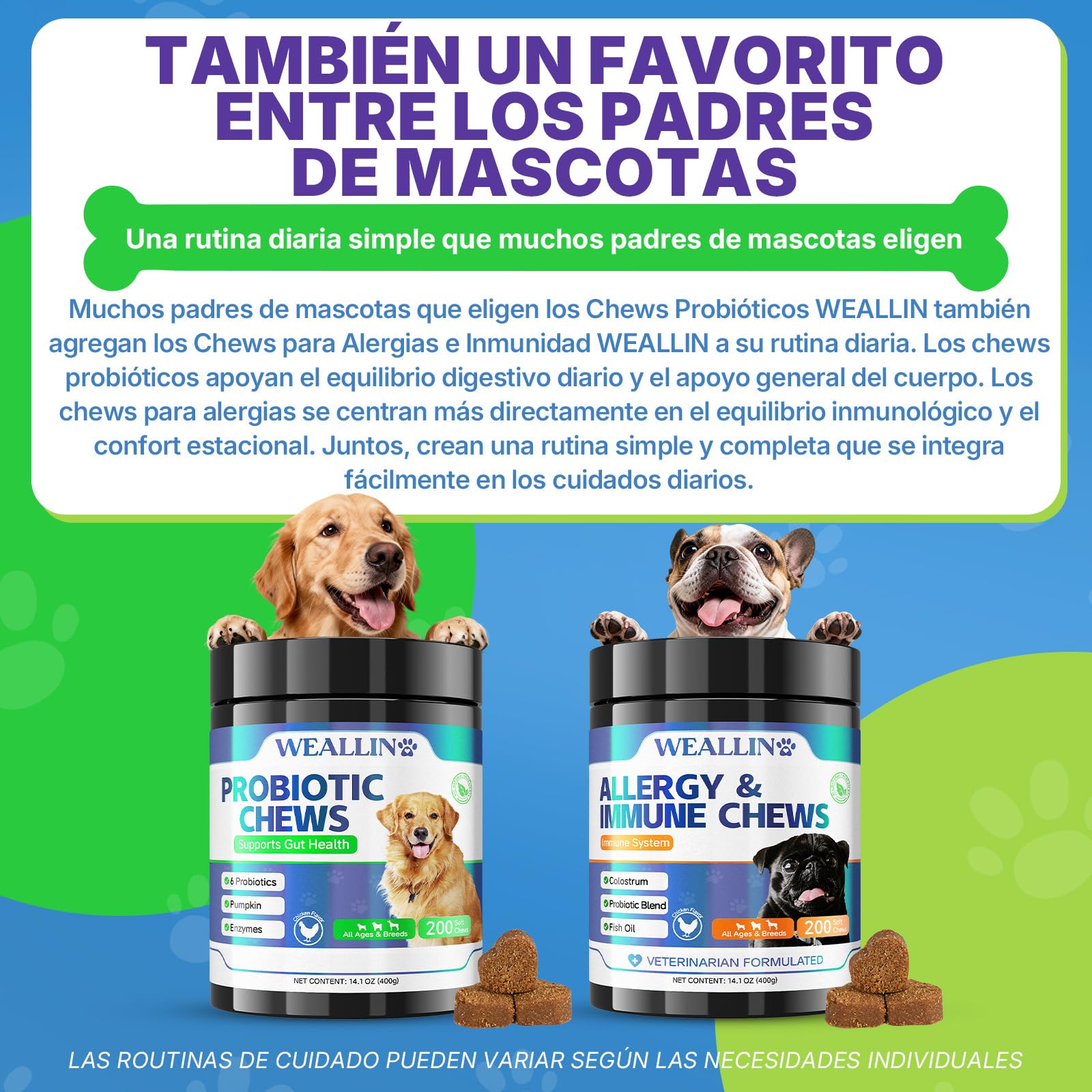 Probióticos para Perros, Prebióticos para la Salud Intestinal – Apoya la Salud Digestiva y la Absorción de Nutrientes–200 Bocaditos Blandos que Apoyan la Salud de la Piel y el Bienestar General