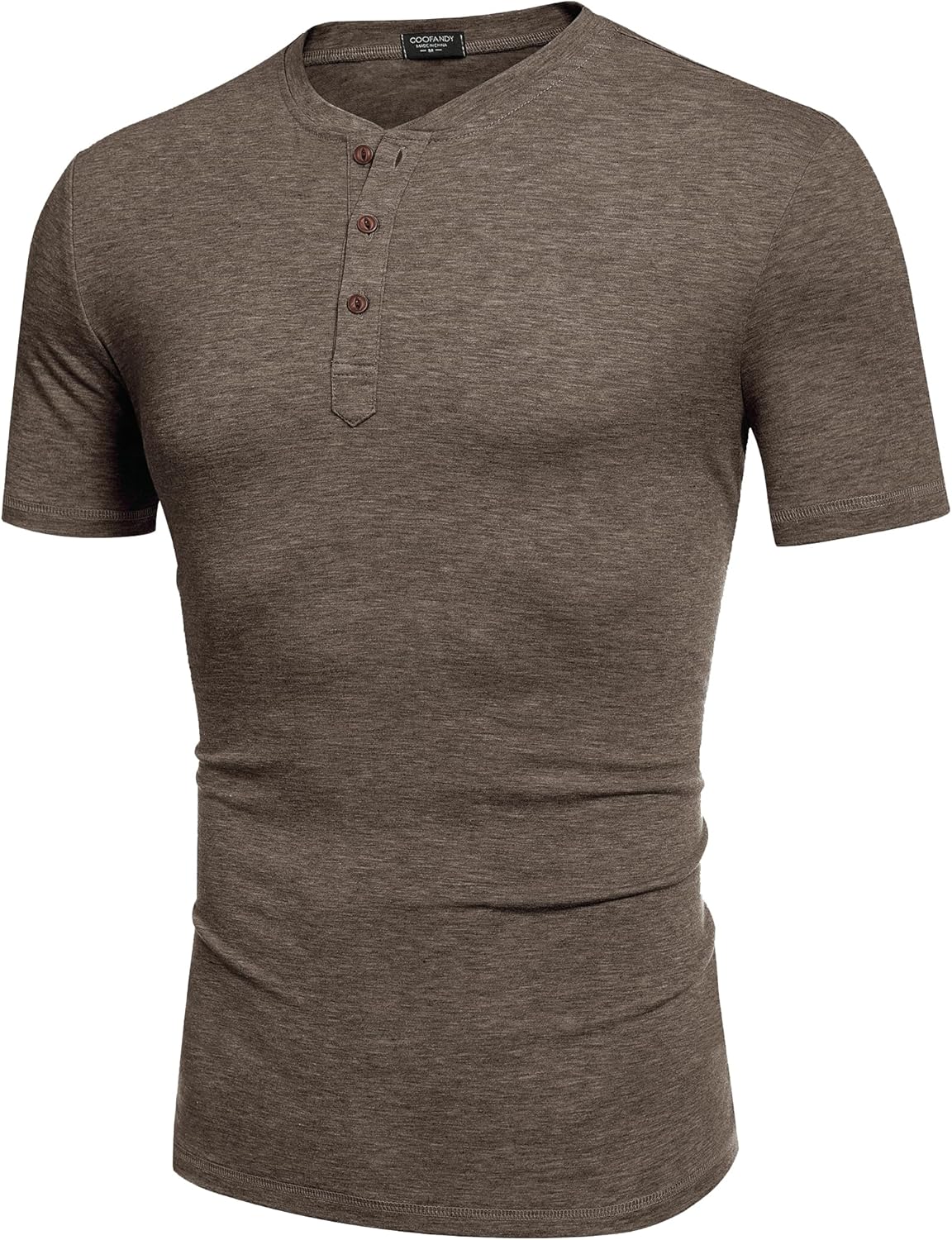 COOFANDY Men's Henley Shirts Short Sleeve Casual Basic Tee Summer Button Henley Soild T Shirts - Image 7
