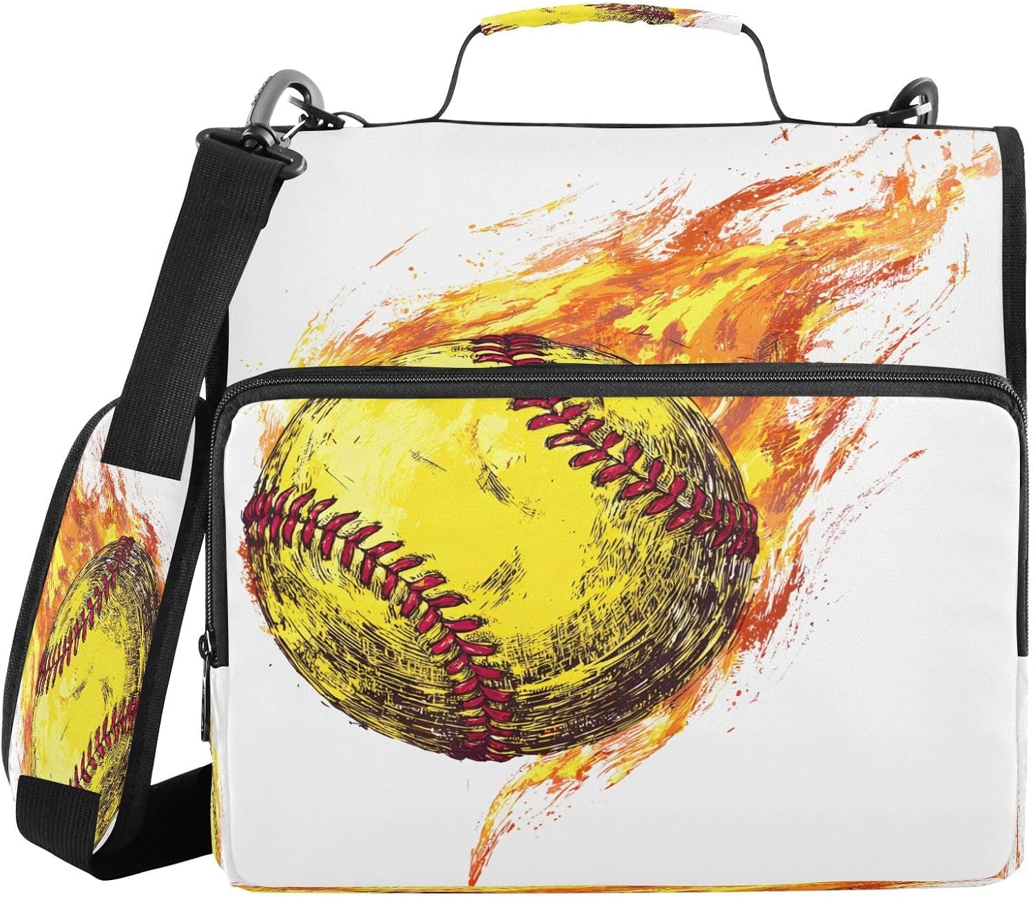 ALAZA Zipper Binder 3 Ring Cute Capybara White Ducks Binder Organizer with Zipper and Shoulder Strap Large Capacity Multi-Pocket Trapper Keeper File Folder for Office Supplies