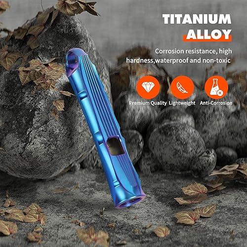 Miniatura 2 de Silbato de titanio de supervivencia de emergencia fuerte hasta 120 db para niños y mujeres, collar de silbatos de seguridad EDC para salvavidas,