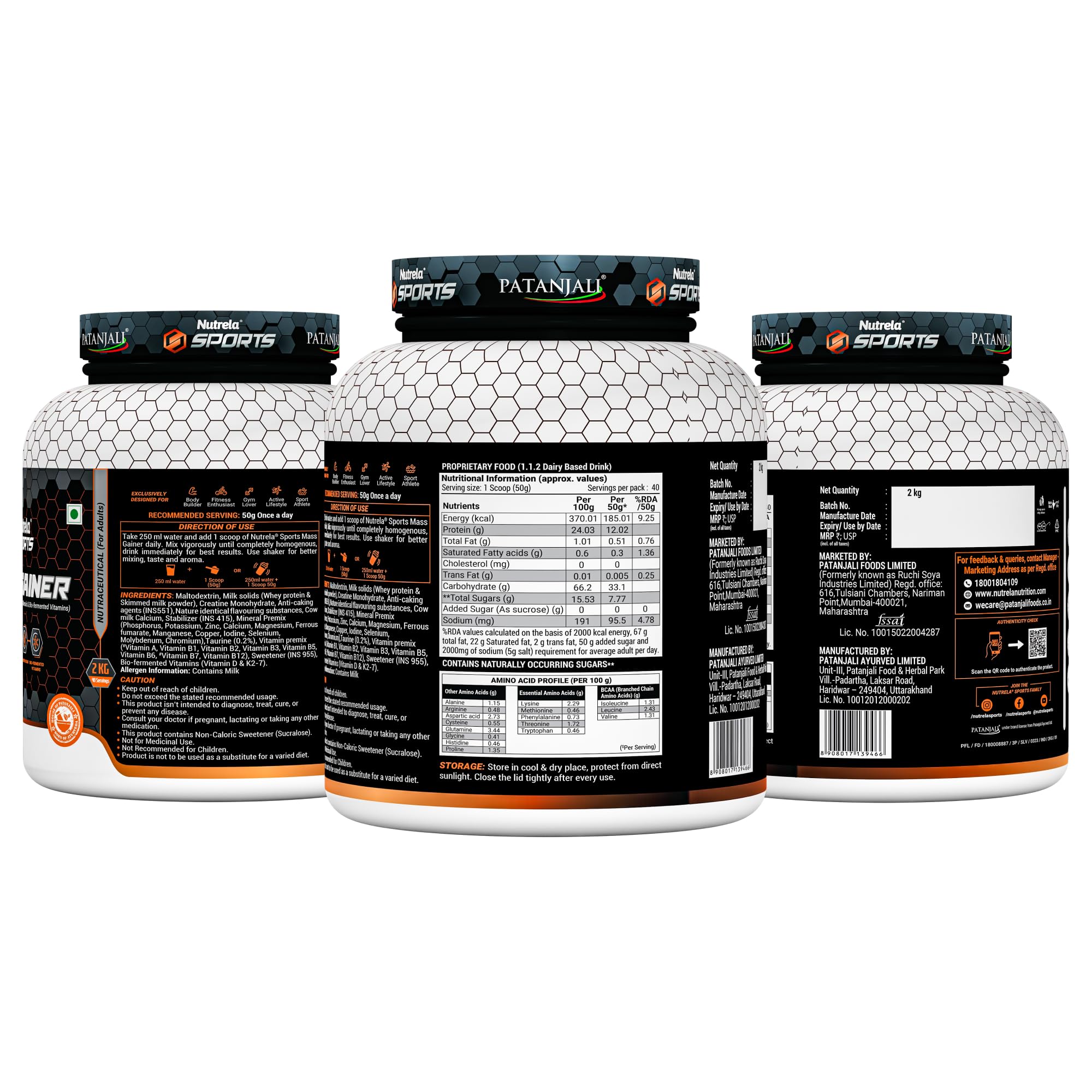 Nutrela Sports Mass Gainer-2KG (Vanilla Ice Cream) — Amazon image 9