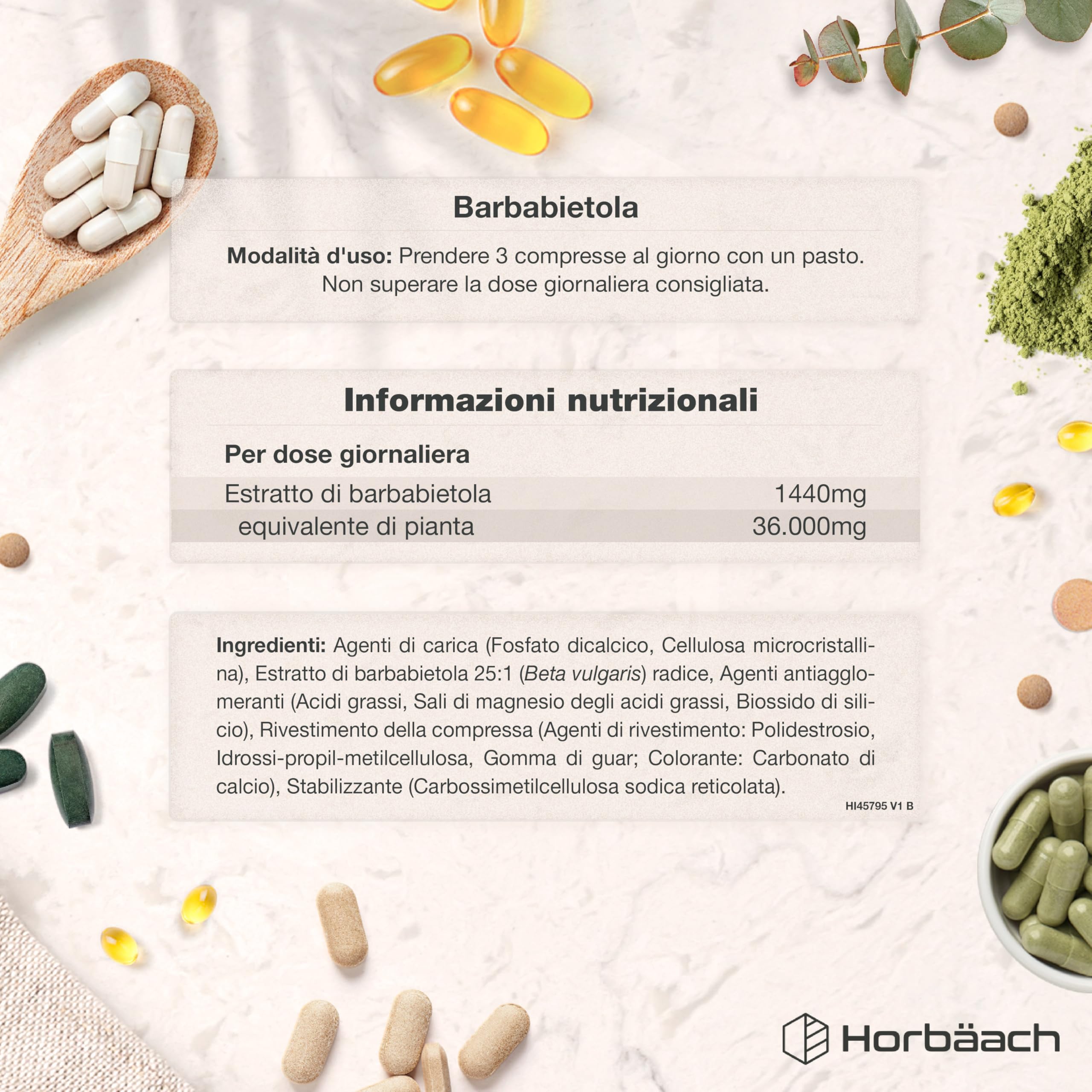 Barbabietola Rossa Integratore | 36.000mg | Stimolatore Ossido Nitrico | Beetroot Supplement | Alto Dosaggio | 120 Compresse Vegane | di Horbaach