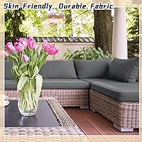 Vista 5 de Patelai 14 fundas impermeables para cojines de patio al aire libre, de 24 x 24 pulgadas, a prueba de rayos UV, fundas de asiento seccionales