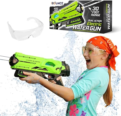 Miniatura 8 de New-Bounce - Pistola de agua eléctrica para niños, pistola de chorro Hydro Blaster de doble acción, pistola de agua a batería que dispara hasta 23