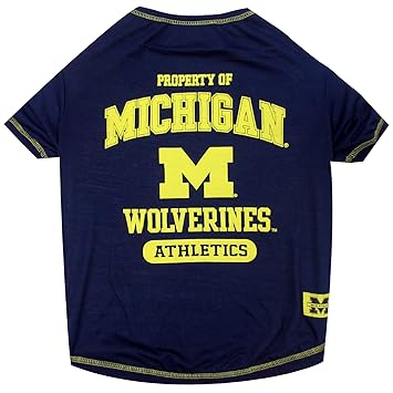 Pets First Collegiate Michigan Wolverines Dog Tee Shirt, Large