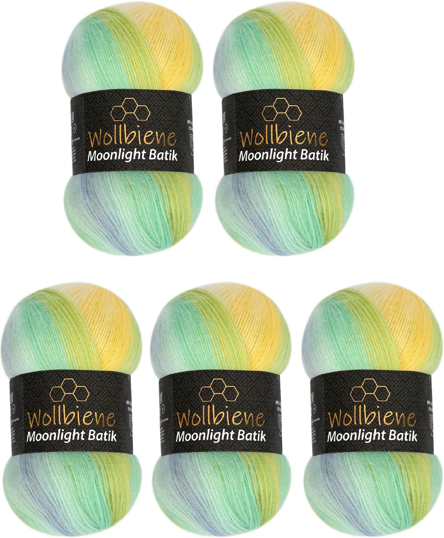 Wie Viel Gramm Wolle Für Eine Mütze Wollbiene Moonlight Batik 5 x 100g Strickwolle 500 Gramm Wolle zum