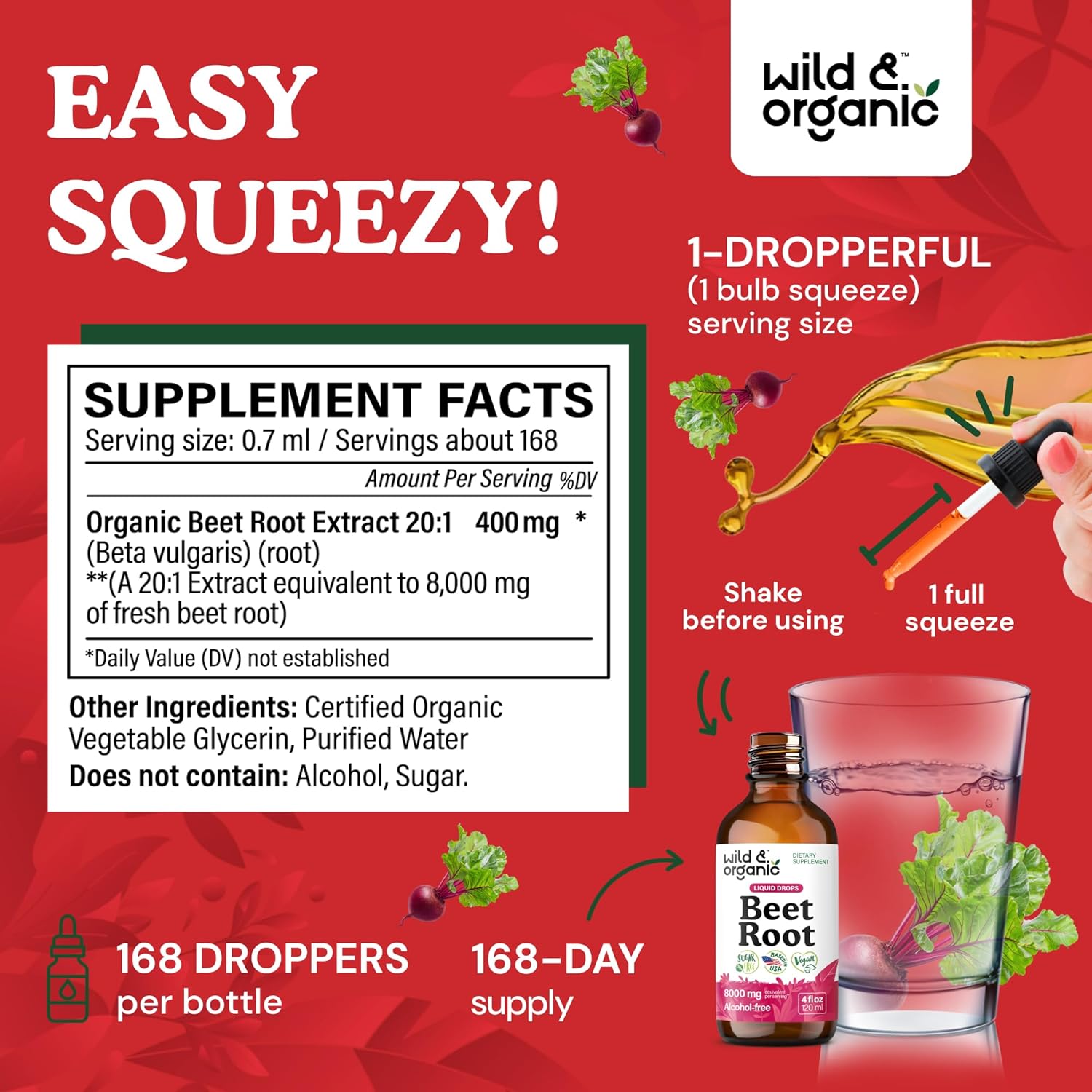 Wild & Organic Beet Root Tincture 4 fl oz & Ashwagandha Tincture 4 fl oz