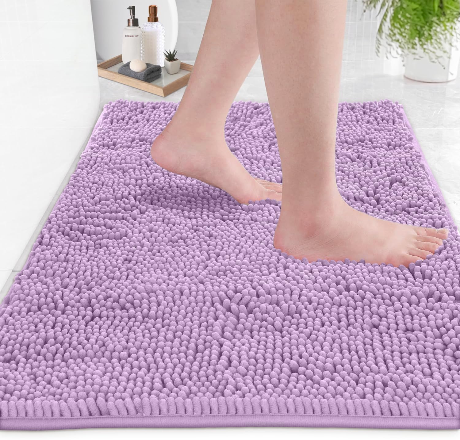 Ultra Soft Texture Chenille Plush Bath Rugs Floor Mats, Bath Rug Non Slip Microfiber Door Mat for Kitchen/Entryway/Living Room (30 x 20 inches,