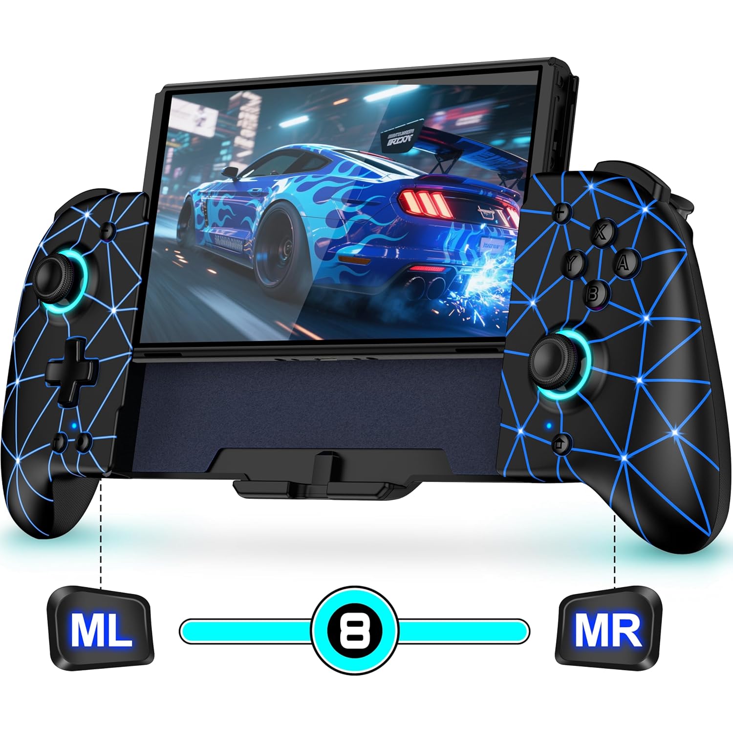 Hall-Effect Joystick Controller for Switch/OLED – Wireless One-Piece Joypad