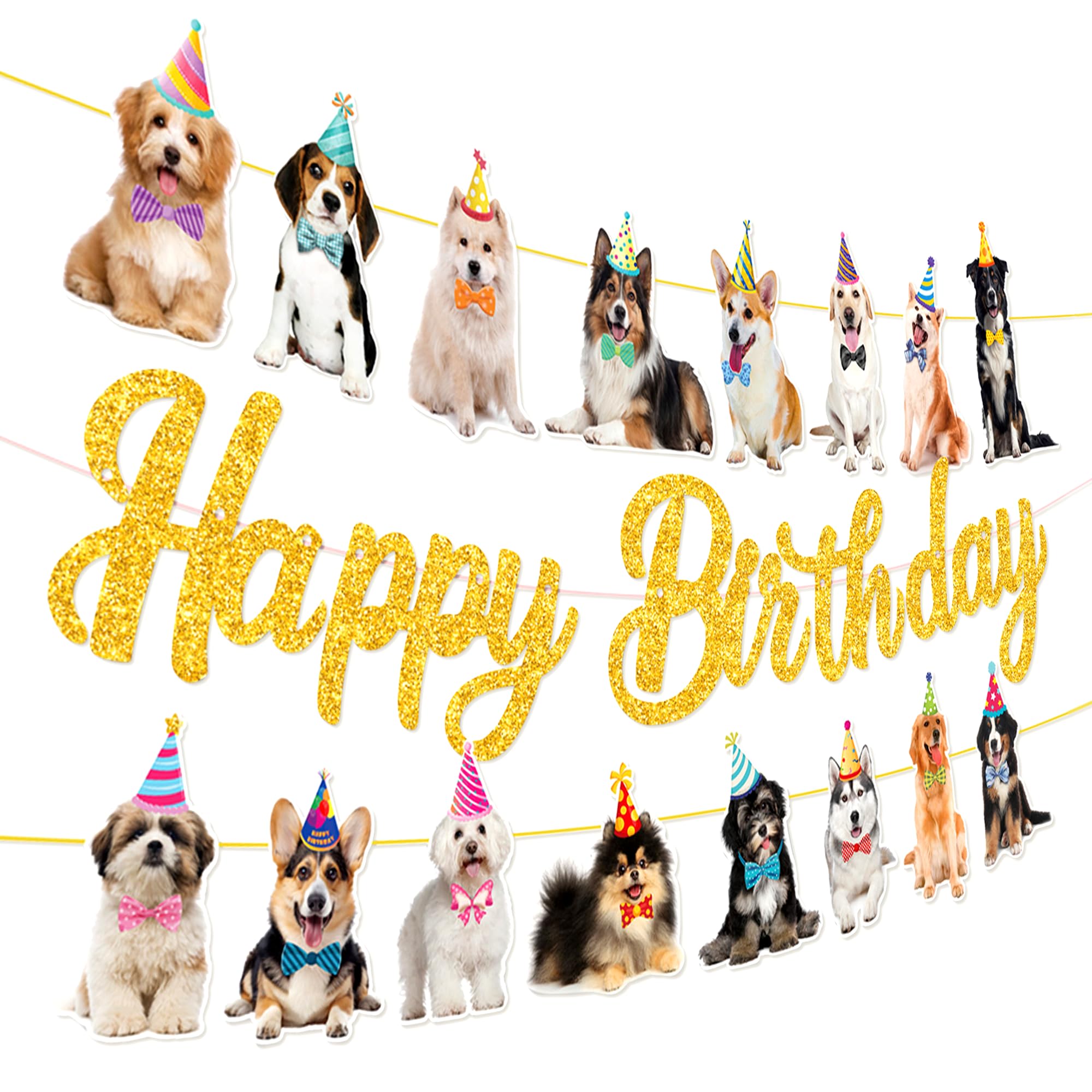 Dog Birthday Party Supplies Dog Puppy Birthday Banner for Pets Decorations