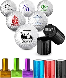 Custom Golf Ball Stamp, Personalized Golf Ball Marker Stamp with Waterproof Ink, Customized Name Stamp with Your Logo, Initial, Name, Golf Ball Stamper, Gifts for Men Dad Husband Business (Design-06)