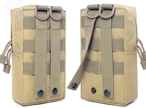 Miniatura 8 de Tacticool Paquete de 2 bolsas Molle - Bolsa táctica compacta resistente al agua EDC