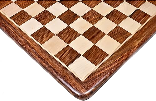 RoyalChessMall -17 Tablero de ajedrez de madera con incrustaciones -Palisandro dorado y madera de arce - Cuadrado de 1.772 in