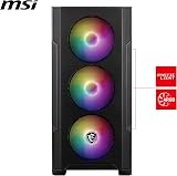 MSI MAG FORGE M100R Mini-Tower PC Case - Vetro temperato, Micro-ATX Mini-ITX, pannello frontale Mesh, 4 ventole ARGB (120mm) con controller Hub, filtro antipolvere magnetico, porta USB 3.2 Gen1 Type-A - 2