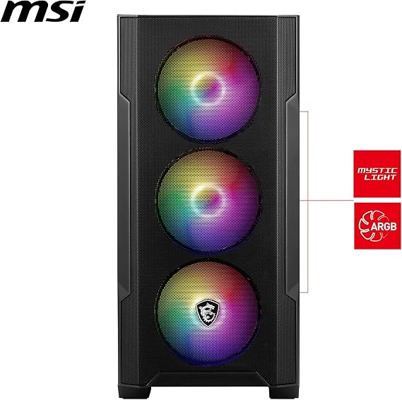 MSI MAG Forge M100R Temperli Cam Mesh 4x120mm ARGB Fan USB 3.2 Micro-ATX Tower Gaming (Oyuncu) Kasa
