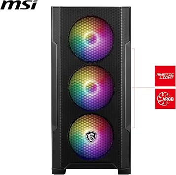 MSI MAG Forge M100R Temperli Cam Mesh 4x120mm ARGB Fan USB 3.2 Micro-ATX Tower Gaming (Oyuncu) Kasa