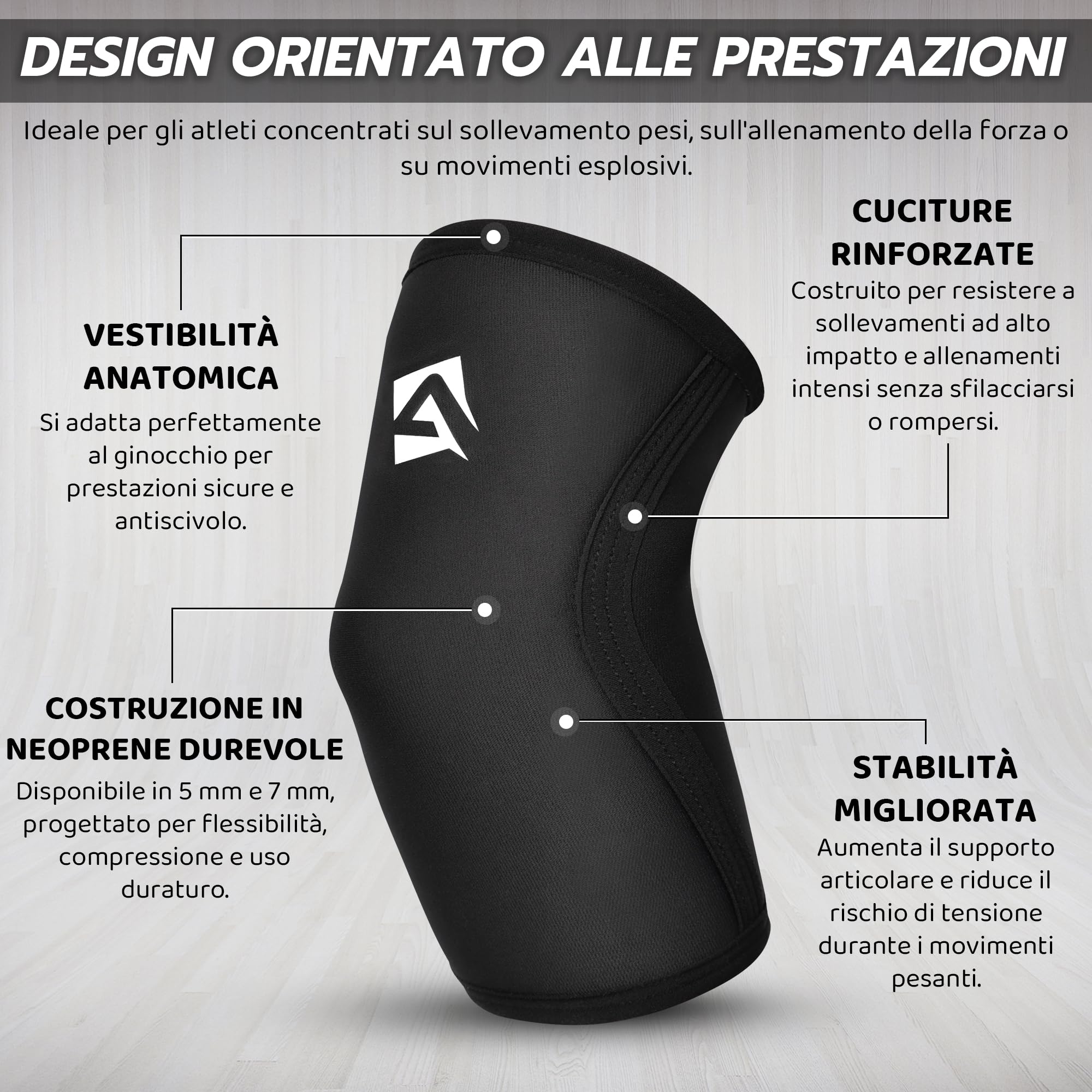 AQF Gomitiera Palestra Neoprene (Coppia) - 5mm e 7mm Supporto per Gomito da Sollevamento Pesi - Fitness Fascia Gomito per Gym, Powerlifting, Bodybuilding, Calisthenics e Allenamento