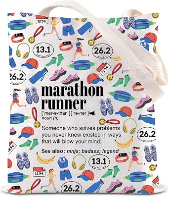 TGBJE Marathon Runners Tote Bag Track and Field Gifts For Fitness Athlete Running Lover Gift