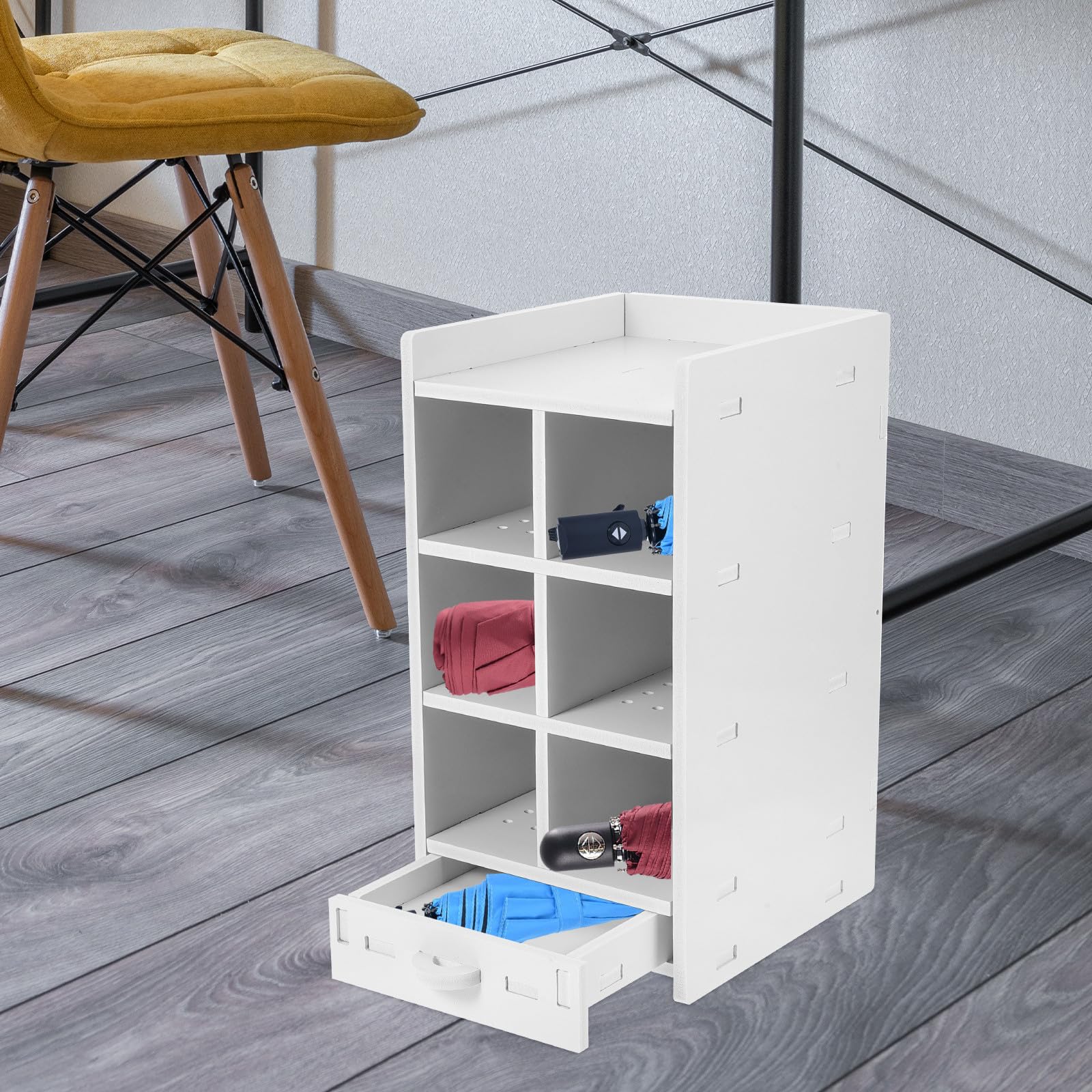 Portaombrelli Supporto da Pavimento in Legno Bianco Design a Scomparti Multiuso Resistente e Facile da Pulire per e Ospedali
