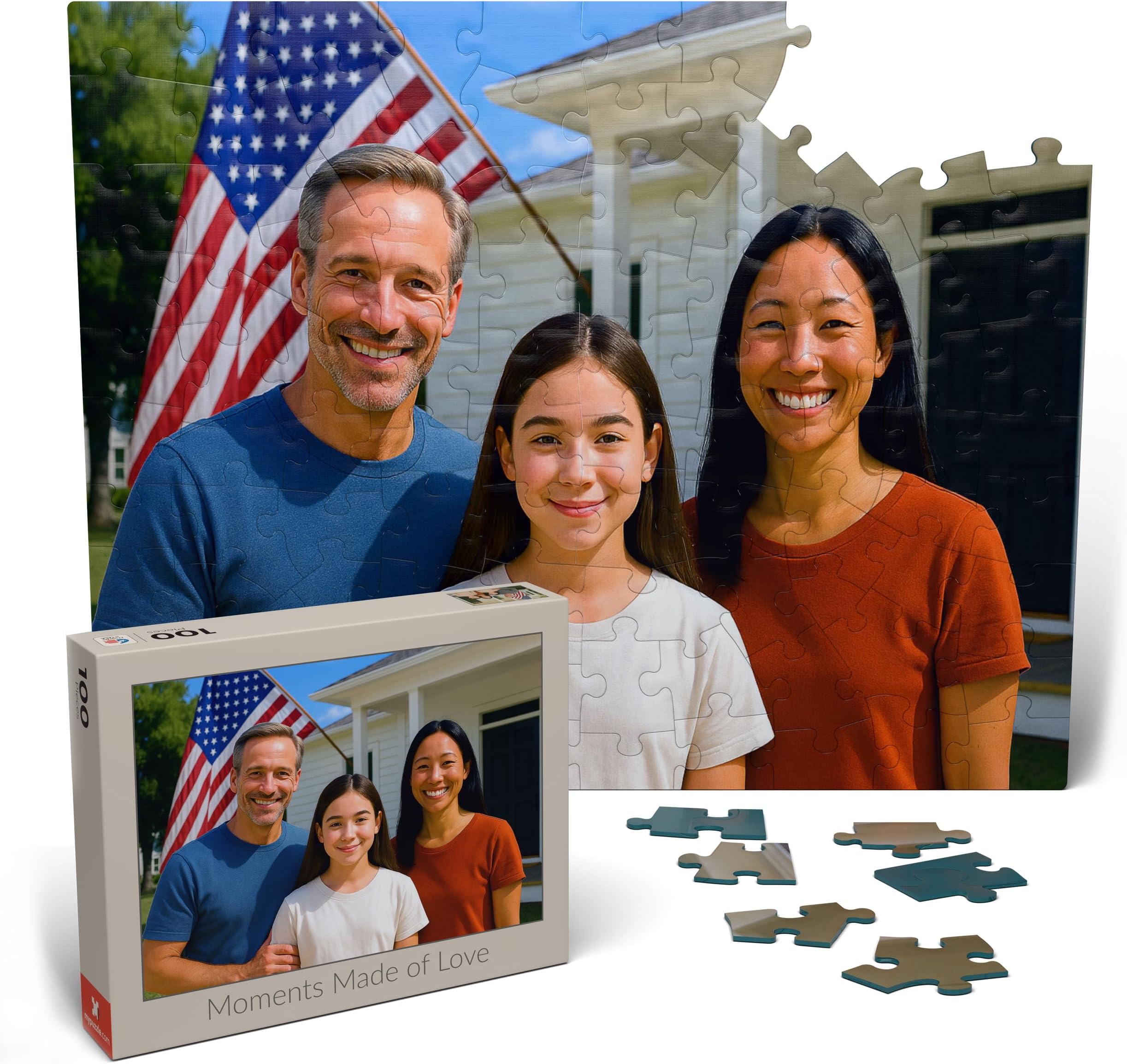 MyPuzzle Custom Photo Puzzle - Personalized Jigsaw Puzzle Made from Your Own Picture, Ideal Gift for Birthdays, Mother's Day, Valentine's Day & Weddings - 100 Pieces (Landscape/Horizontal)