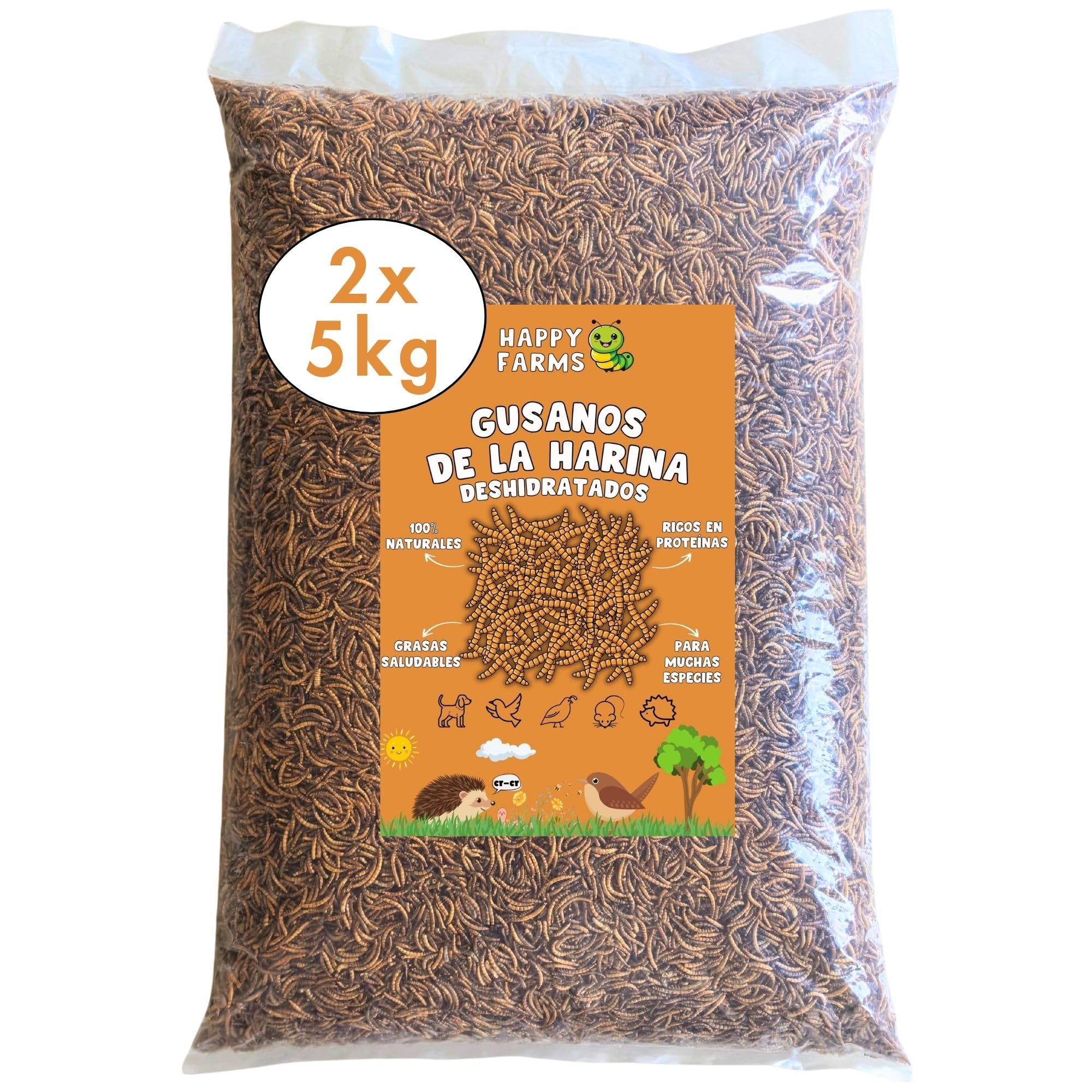 Gusanos de la Harina Deshidratados 10 kg – para Erizos, Pájaros y Gallinas – Ricos en Proteínas