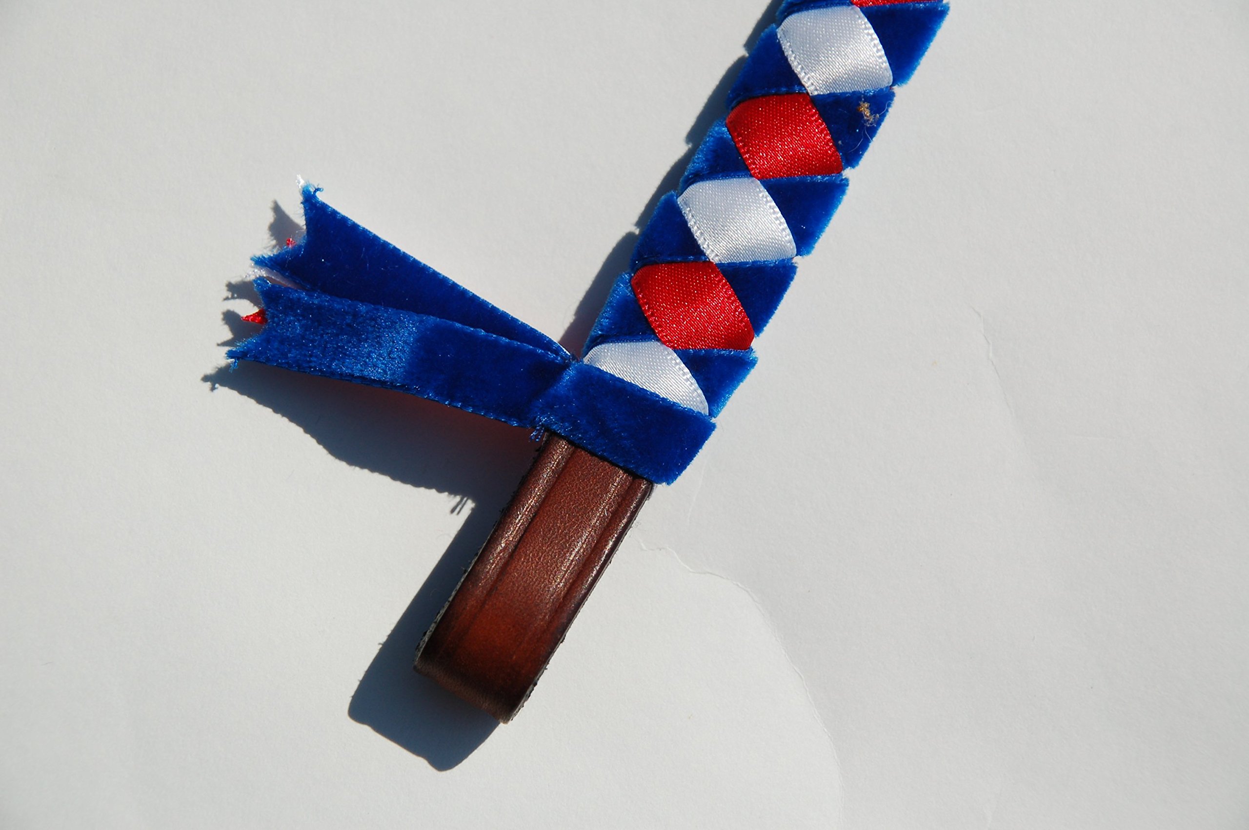 IV Horse Velvet Browbands Small Pony Cob and Full (Royal Red and White, Small Pony)