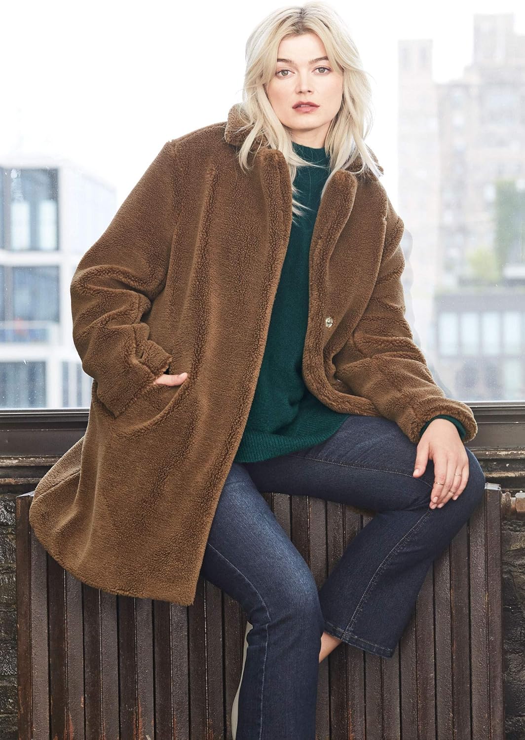 teddy plus size coat