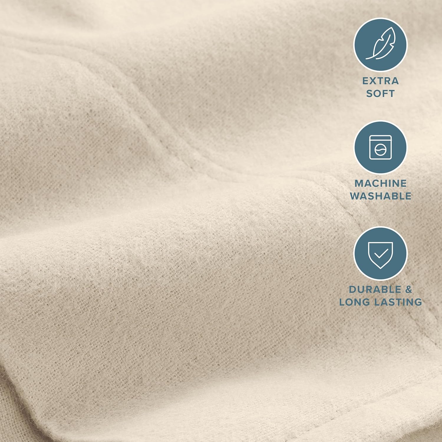 Bare Home Flannel Standard Pillowcases Set of 2-100% Cotton - Velvety Soft & Cozy - Double Brushed Heavyweight Flannel Pillowcases (Standard Pillowcase Set of 2, Sand)