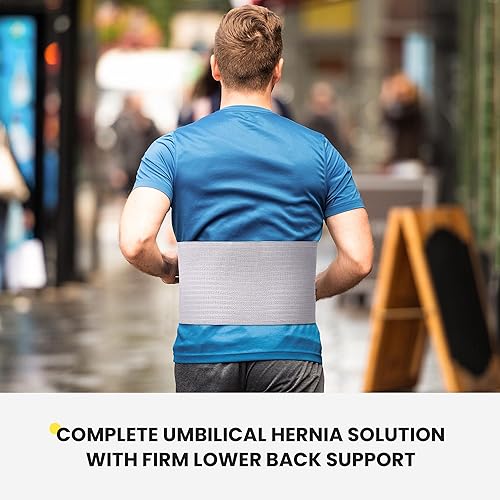 Miniatura 5 de Cinturón de hernia umbilical para mujeres y hombres, carpeta abdominal de 6.88 pulgadas con almohadilla de soporte para hernia, hernias epigástricas