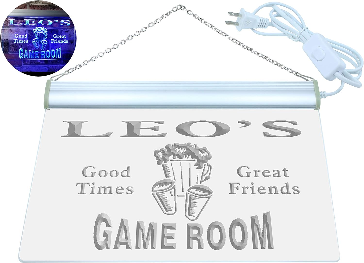 ADVPRO x0168-tm Leo's Bar Game Room Custom Personalized Name Neon Sign