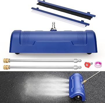 BlumWay 15" Pressure Washer Surface Cleaner - Stainless Steel Surface Cleaner for Pressure Washer Accessories for Concrete, Sidewalk, Driveway, Patio - 1/4 Quick Plug, 2 Extension Wands, 4000 PSI Max