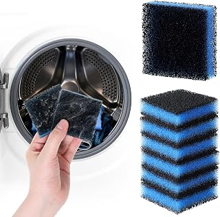 6Pcs Pet Hair Remover for Laundry, Fur Catcher for Washing Machine | Reusable, Ultra-adhesive, Polyurethane, for Dog Cat Hair Lint and Dander, Blue Black