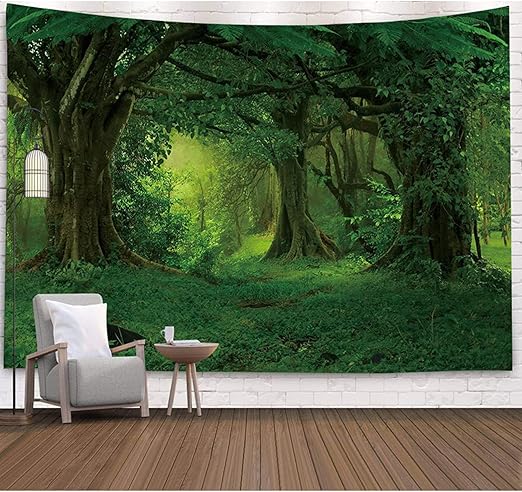 Amazon Co Jp タペストリー 森林柄 林 森林 木漏れ日の森 渓流 森の中 北欧風 150 150cm リネン 多機能 部屋や窓の飾り リビングルーム インテリア 個性ギフト 装飾布 クラシック 壁掛け ホームデコ用 壁飾り ホリデーパーティー 洗濯可 ホーム キッチン