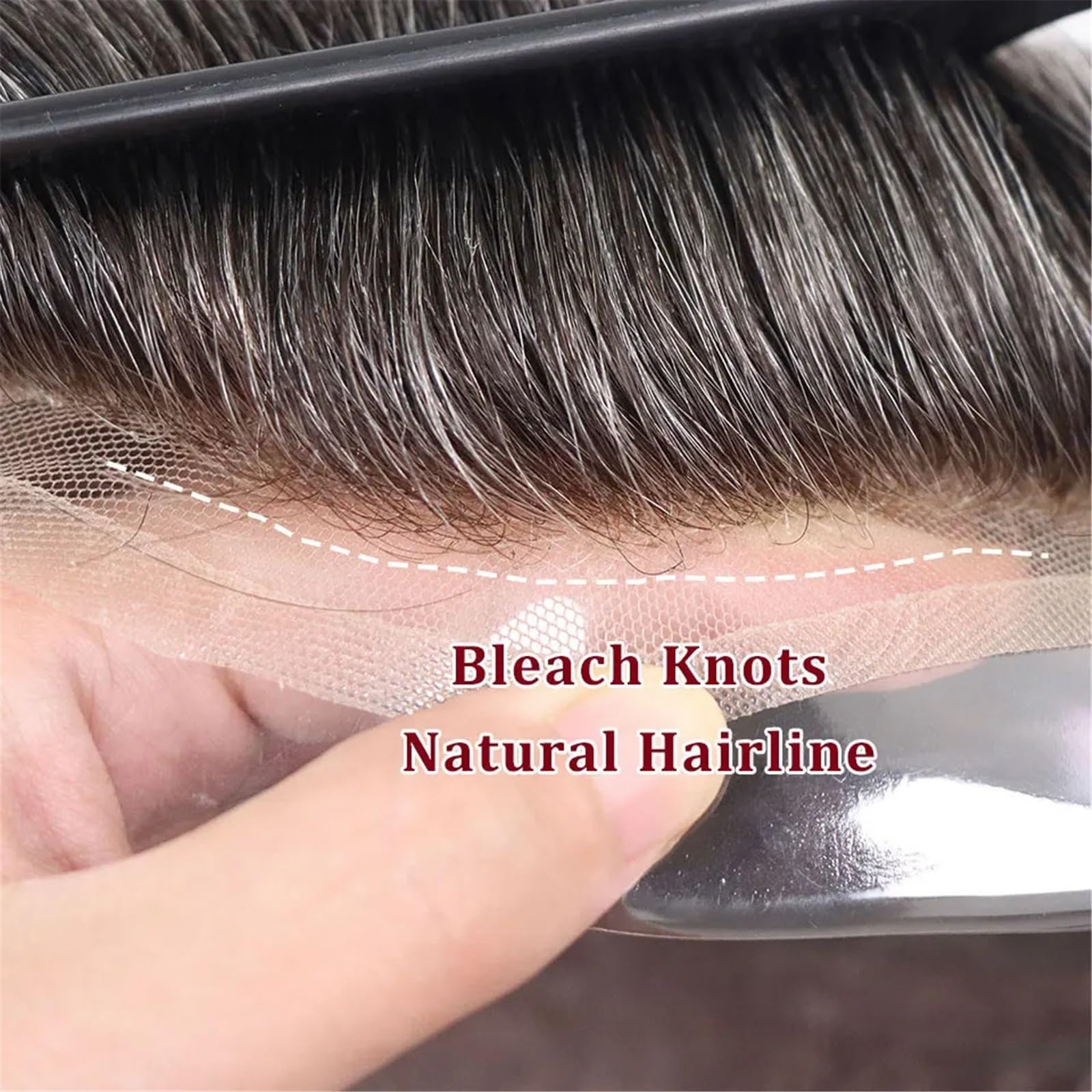 Stylizacja Tupecik z naturalną linią włosów dla mężczyzn System ludzkich