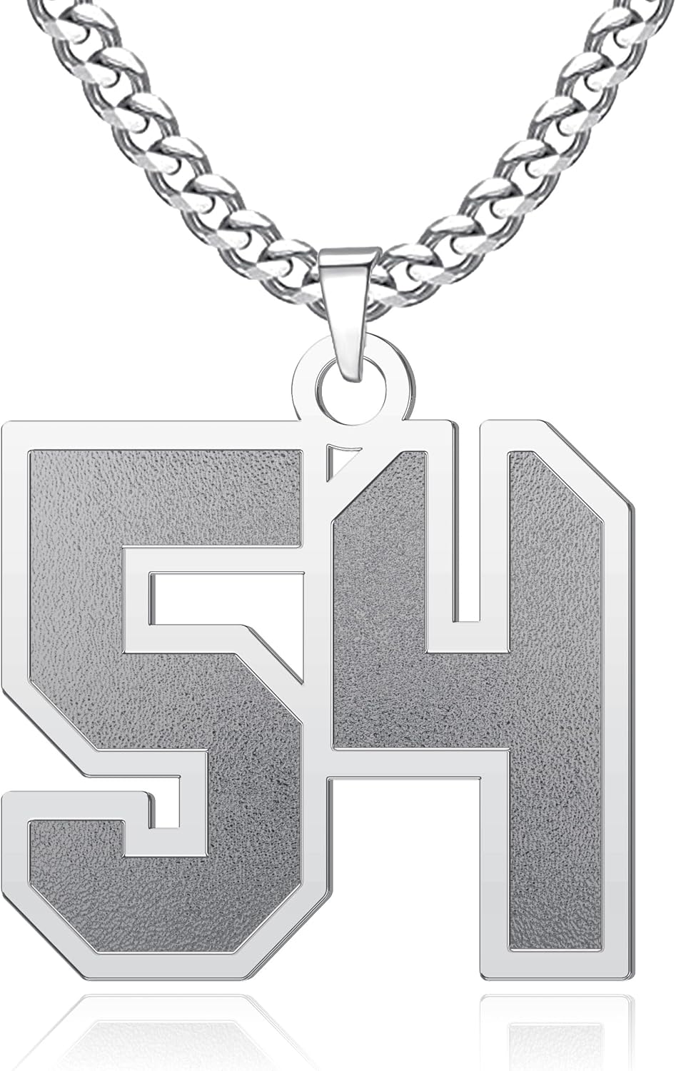 Number Necklace for Men Silver Athletes Number Stainless Steel Chain 0-99 Number Charm Pendant Personalized Sports Jewelry for Women Basketball Baseball Football