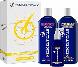 Mediceuticals Advanced Hair Restoration Kit for Dry, Thinning Hair (3 Piece Box Set)
