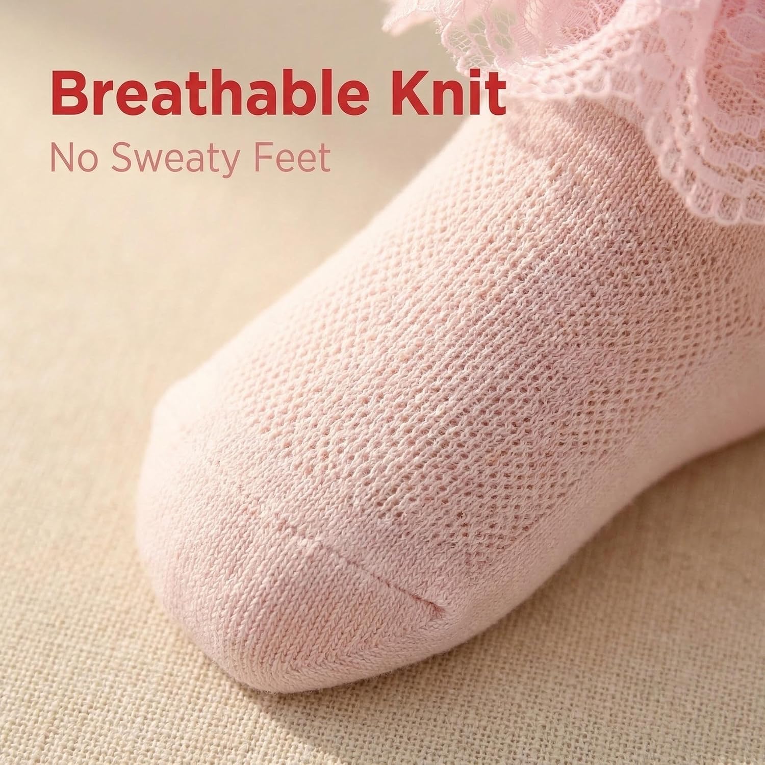 4 Pcs Baby Girl Ruffle Socks Eyelet Ruffle Lace Sock for Newborn Infant Toddler Kids Frilly Summer Thin Dress Sock