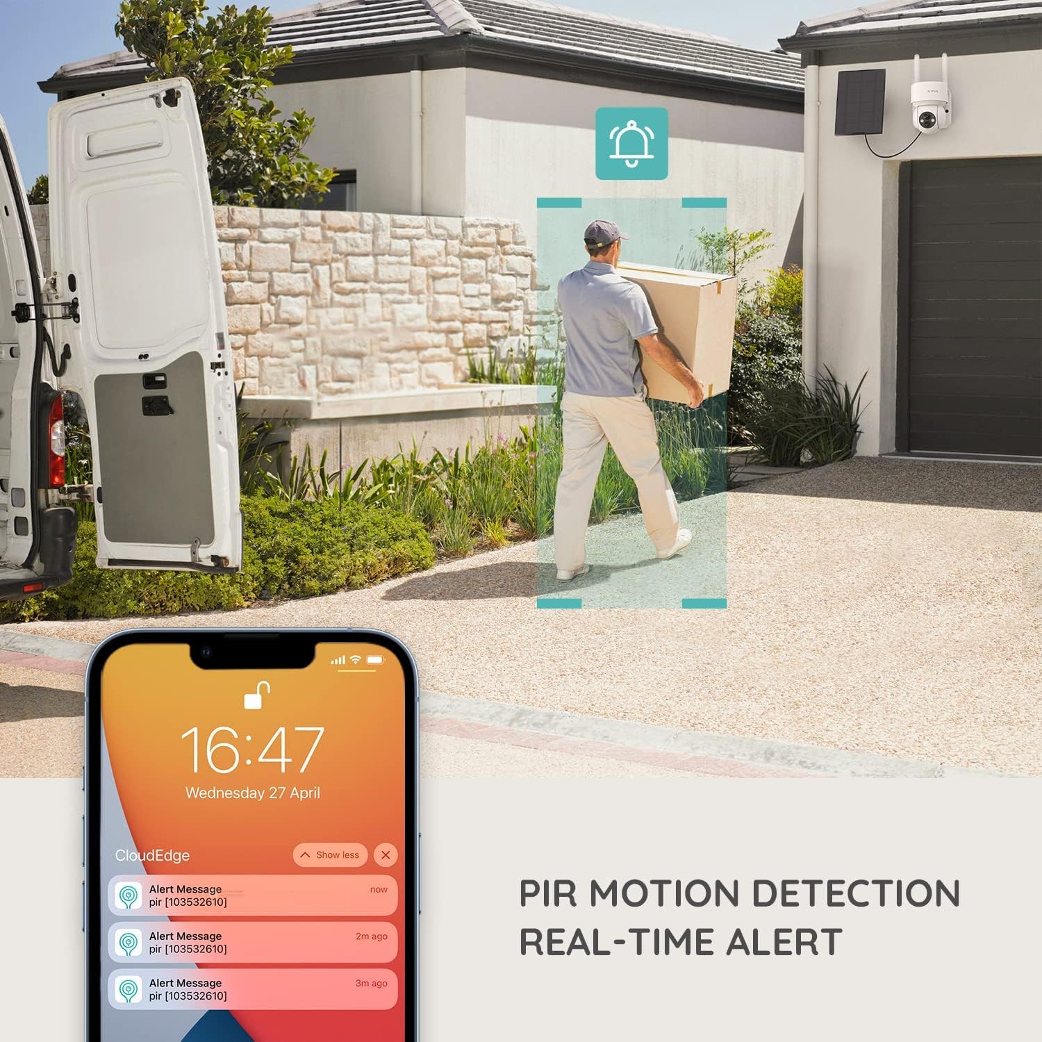 BOIFUN Solar Security Camera Wireless Outdoor, Smart AI Detection 2K WiFi 360° PTZ, Solar Powered Security Camera with Spotlight & Siren, Color Night Vision, 2 Way Audio, 15000mAh Battery, Alexa