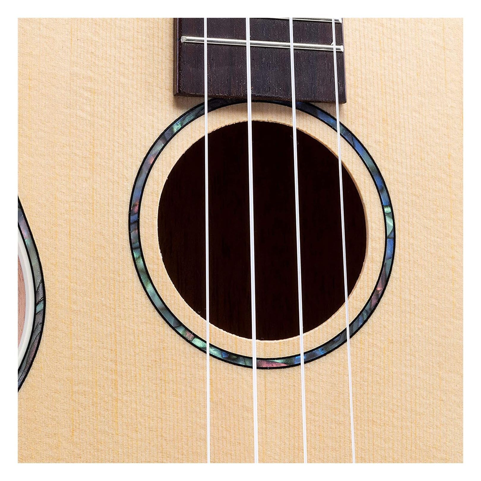 VOLT - Ukulele Texas, dimensioni: tenore, copertina in abete massiccio, tastiera: palissandro, finitura lucida, bordi in madreperla, lunghezza: ca. 660 mm, con bottoni per cintura, custodia imbottita
