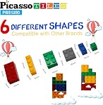 PicassoTiles 1250 PCs Educational Building Block Tiles Set Creative Shapes to Enhance Imaginative Play Unique Set to Characters and Numbers Learning STEM Toys Washable for Learning Education Ages 3+
