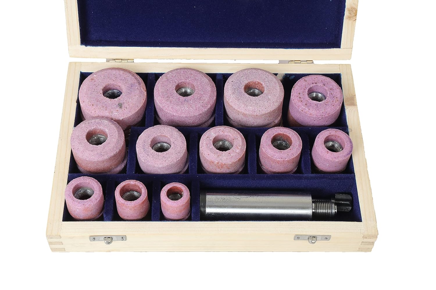 Sioux Valve Seat Pink Grinding Wheels Set 24 Pcs with Stone Holder Star Drive Thread 11/16" 80 Grit Medium